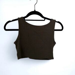 Classic Khaki Sleeveless Crop Top